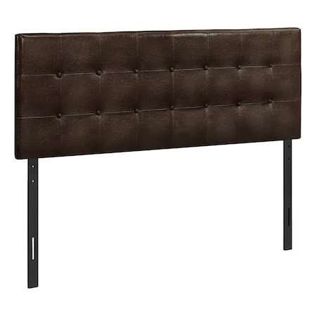 Monarch Specialties Bed, Headboard Only, Queen Size, Bedroom, Upholstered, Pu Leather Look, Brown, Transitional I 6000Q